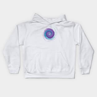 Colorful swirl in purple and blue color Kids Hoodie